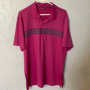 ⛳️ Adidas Puremotion Men’s Pink & Gray Golf Polo - L 🏌️‍♂️